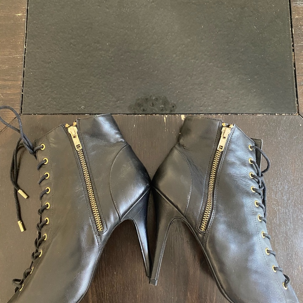 Black Steve Madden Strap Open Toe Booties - image 7